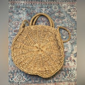 Straw Bag with Straps and Handles